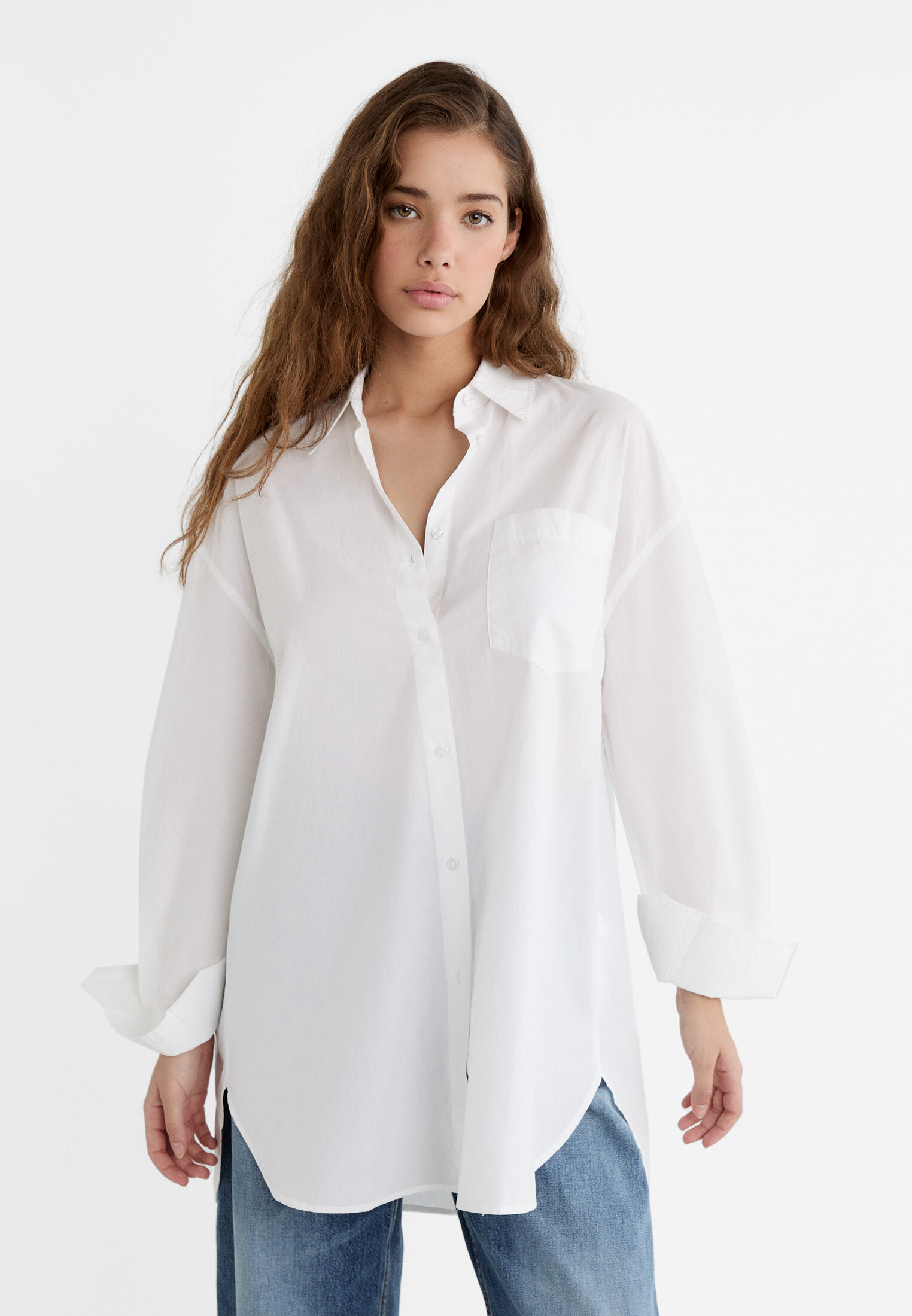 Oversize poplin shirt - Women's fashion | Stradivarius Algérie