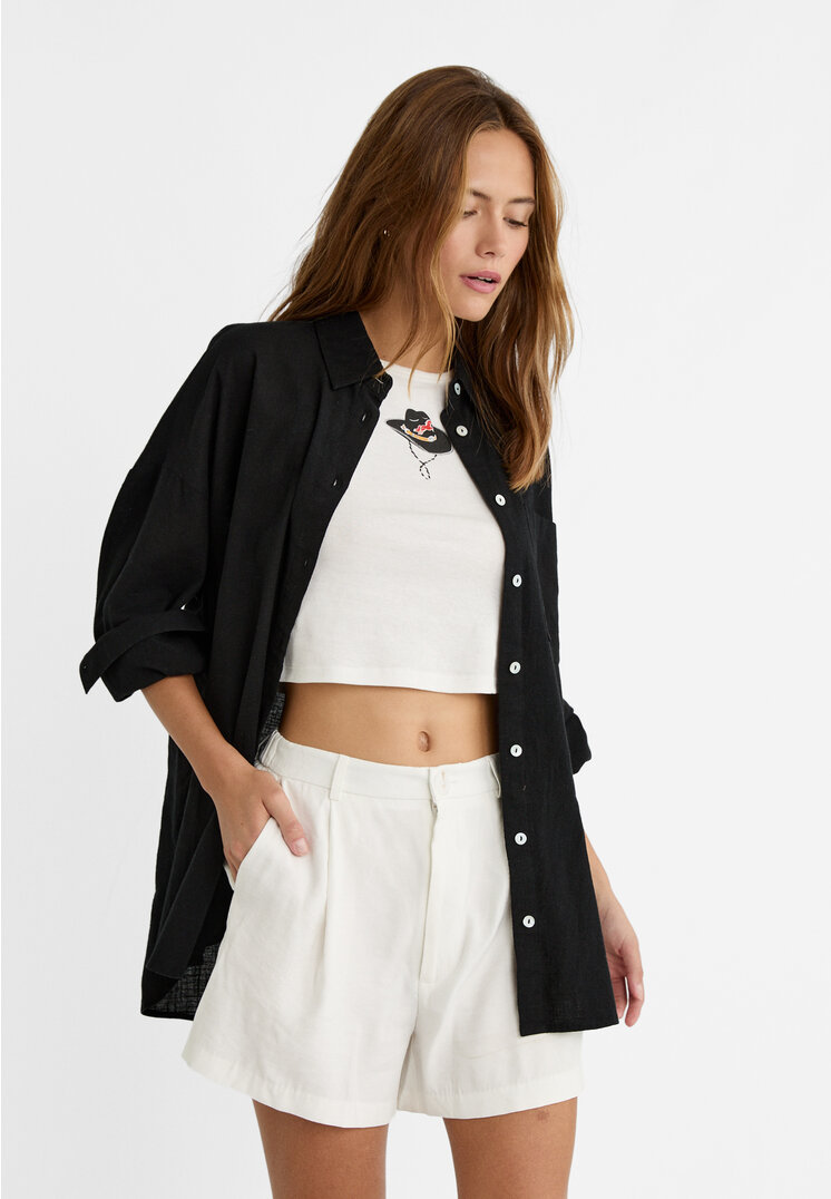 

Stradivarius Koszula oversize z kieszenią Czarny XL