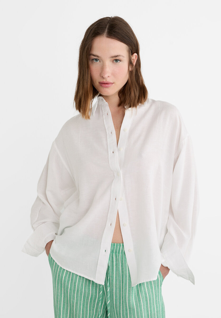 Linen blend shirt