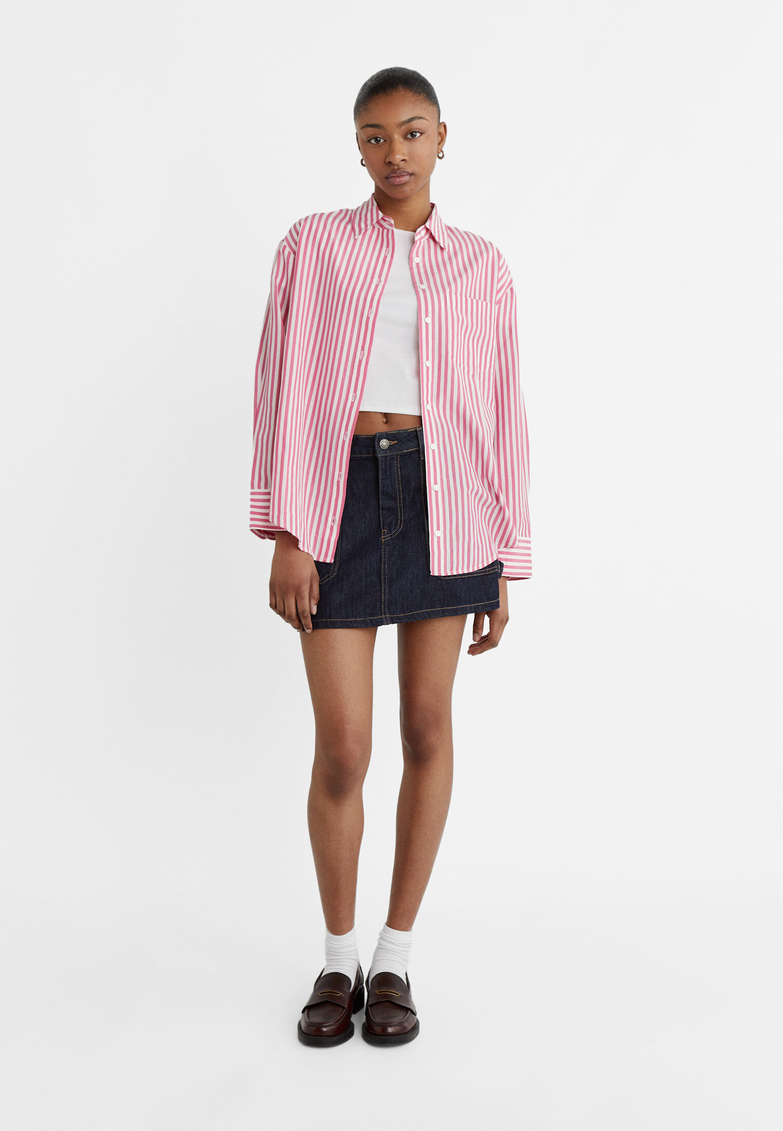 Camisa oversize online popelin