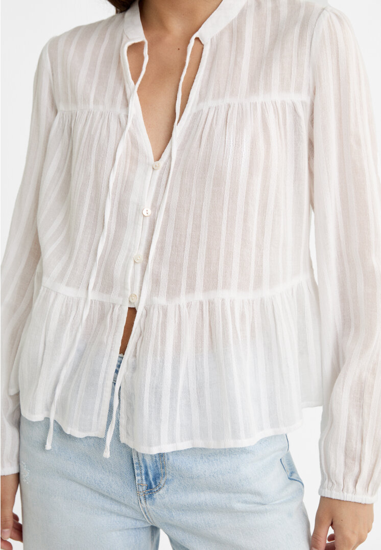 Stradivarius Flowing boho blouse  White L