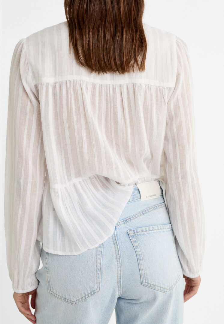 Stradivarius Flowing boho blouse  White L