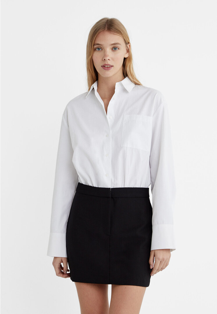 

Stradivarius Kombiniertes Hemdkleid Ecru XL