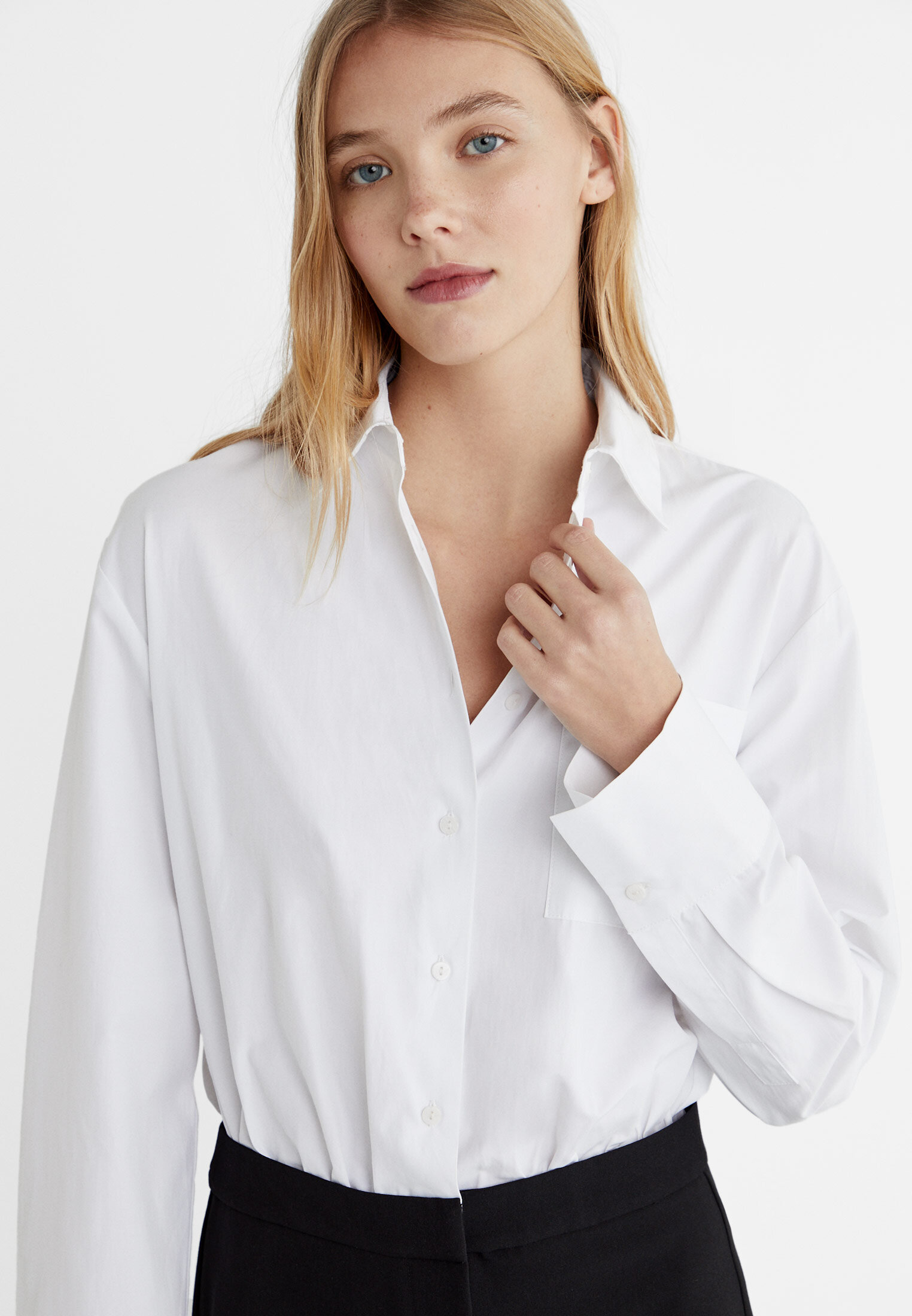 Chemise bi matière online femme