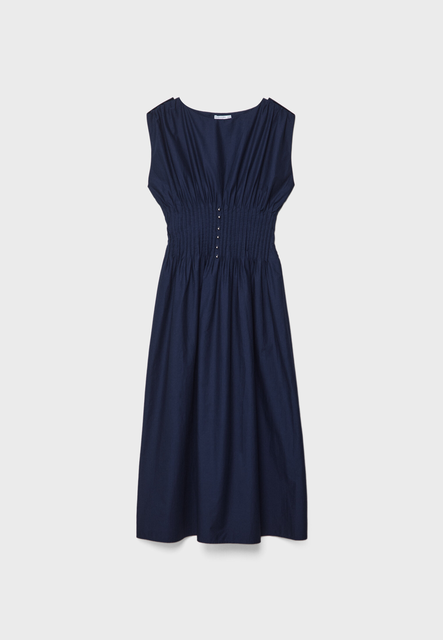 Navy pleated midi dress online