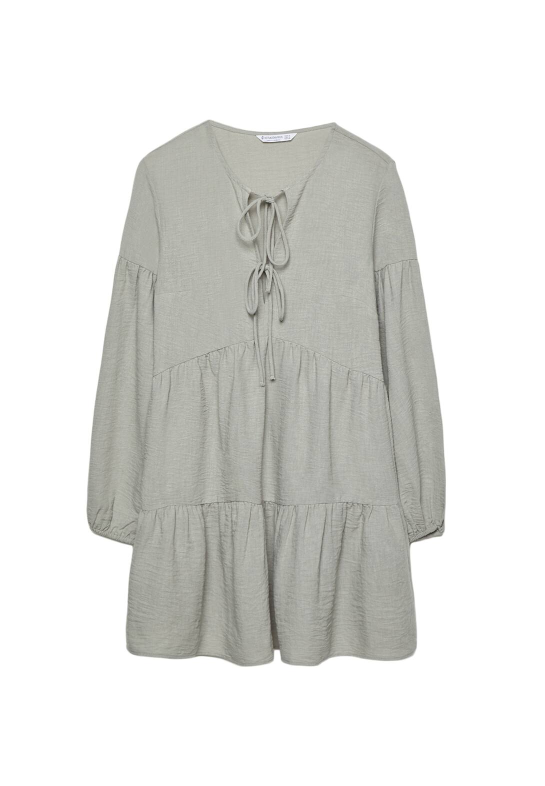 Robe fluide courte avec nœuds