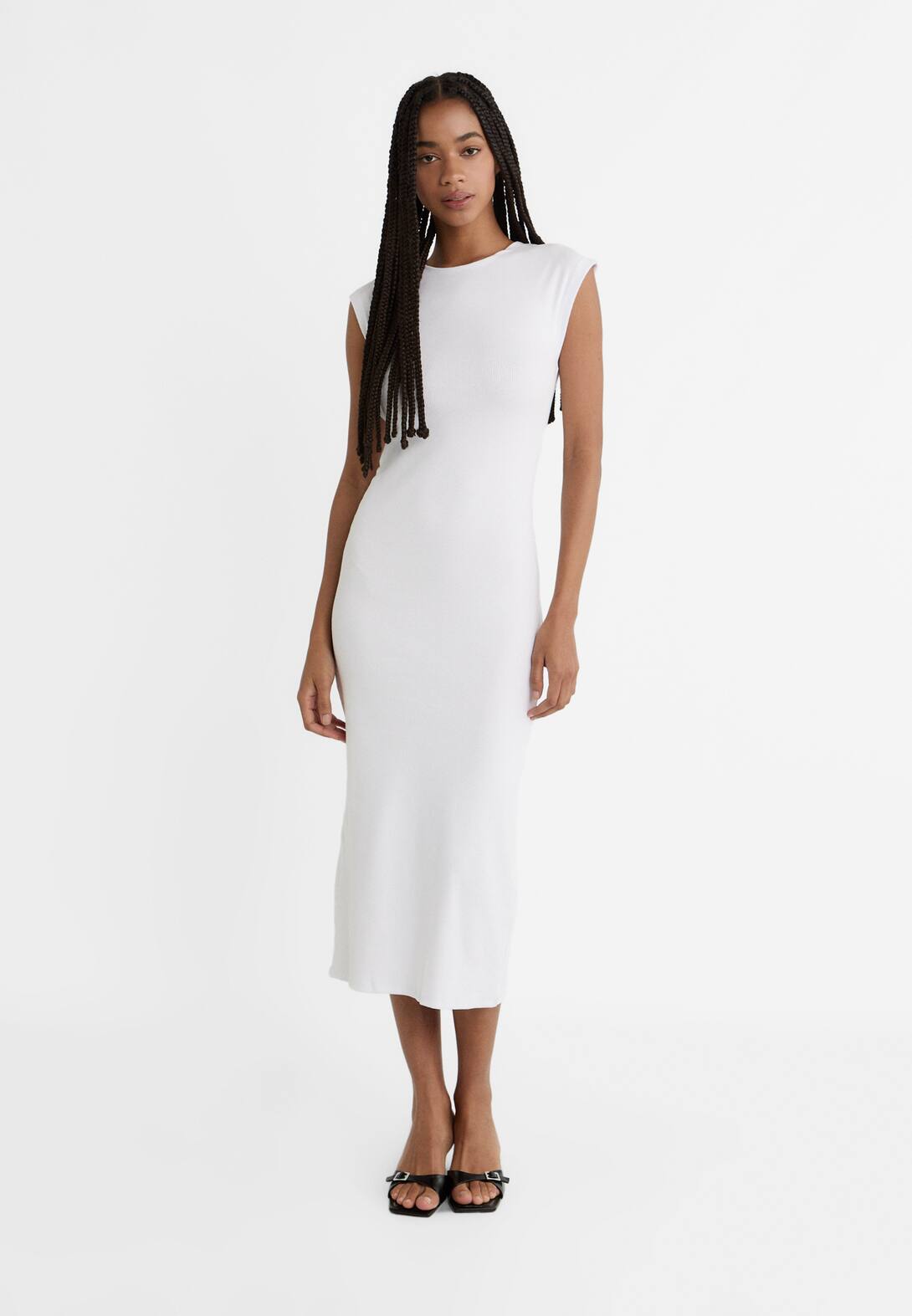 Robe midi bord-côte