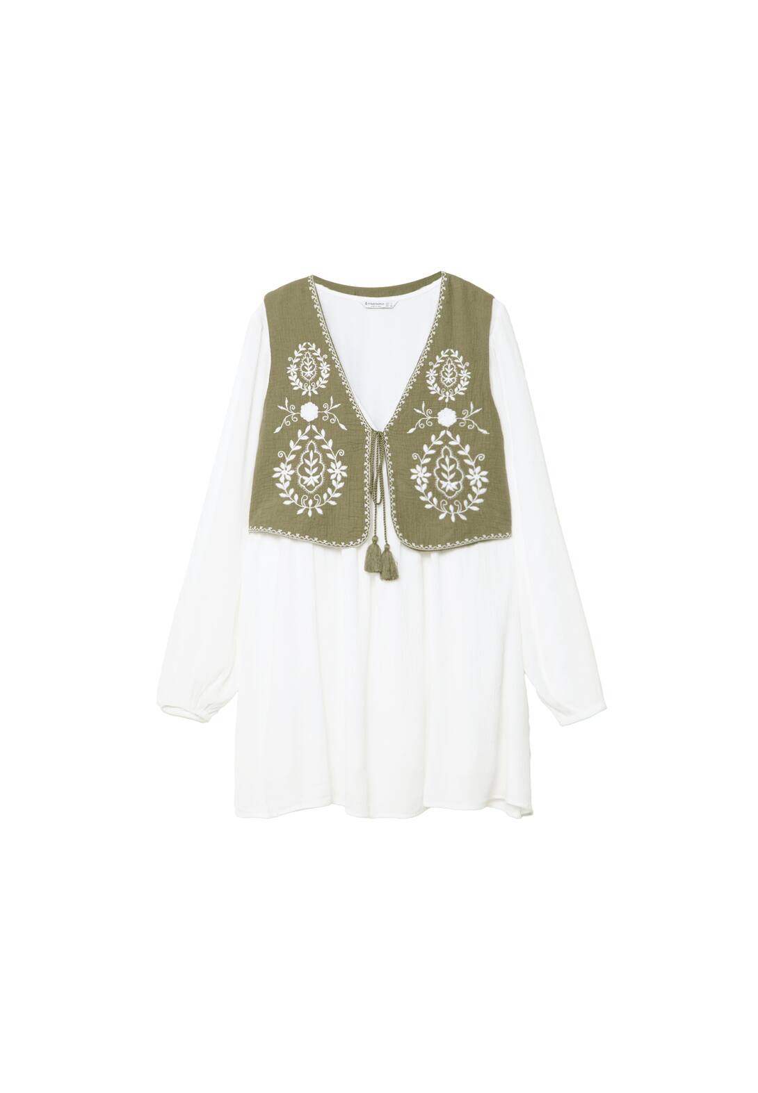 Robe courte avec gilet brodé