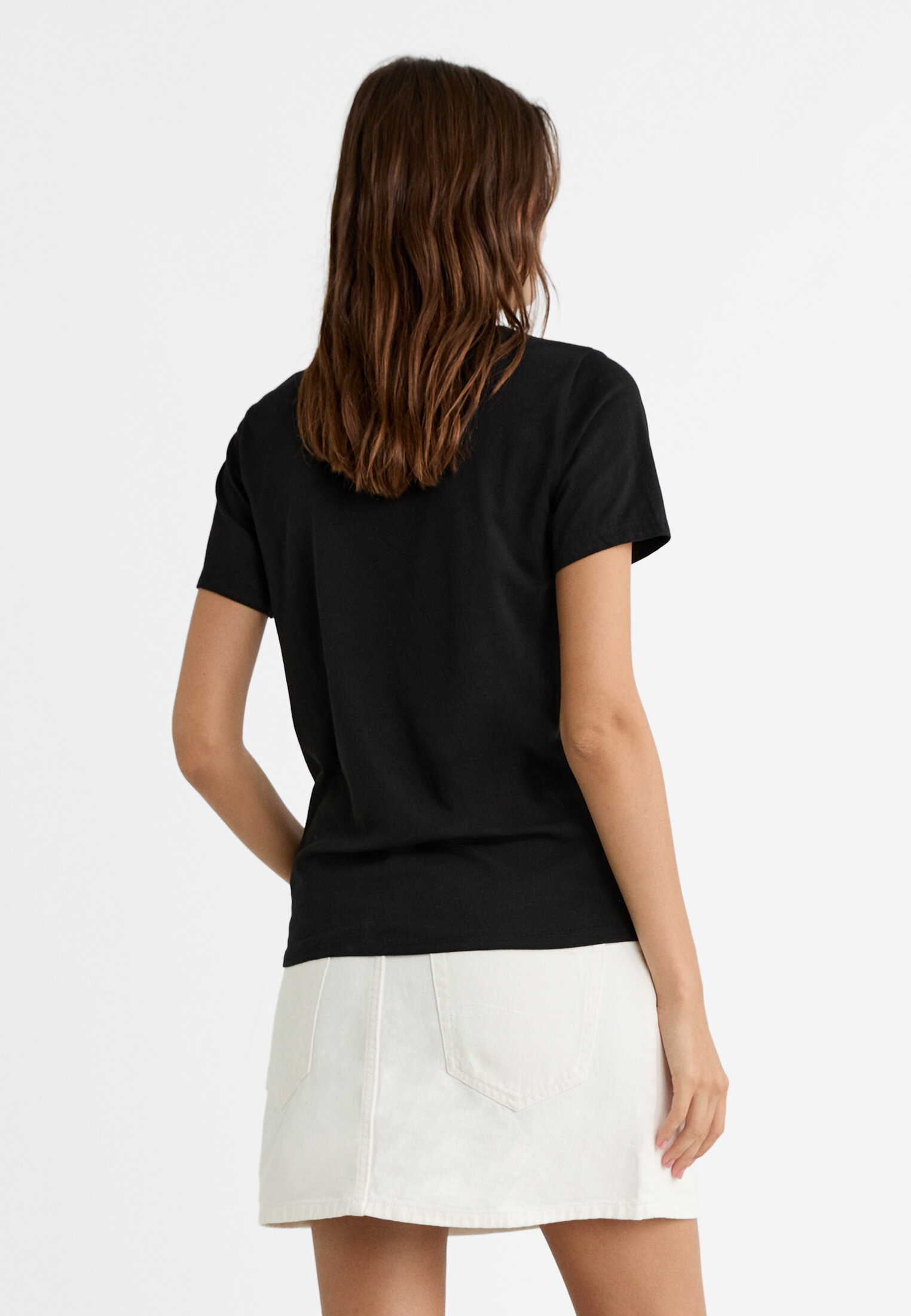 Camiseta basica blanca online stradivarius