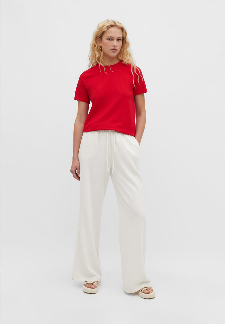 Stradivarius Basic T-Shirt Granatrot L