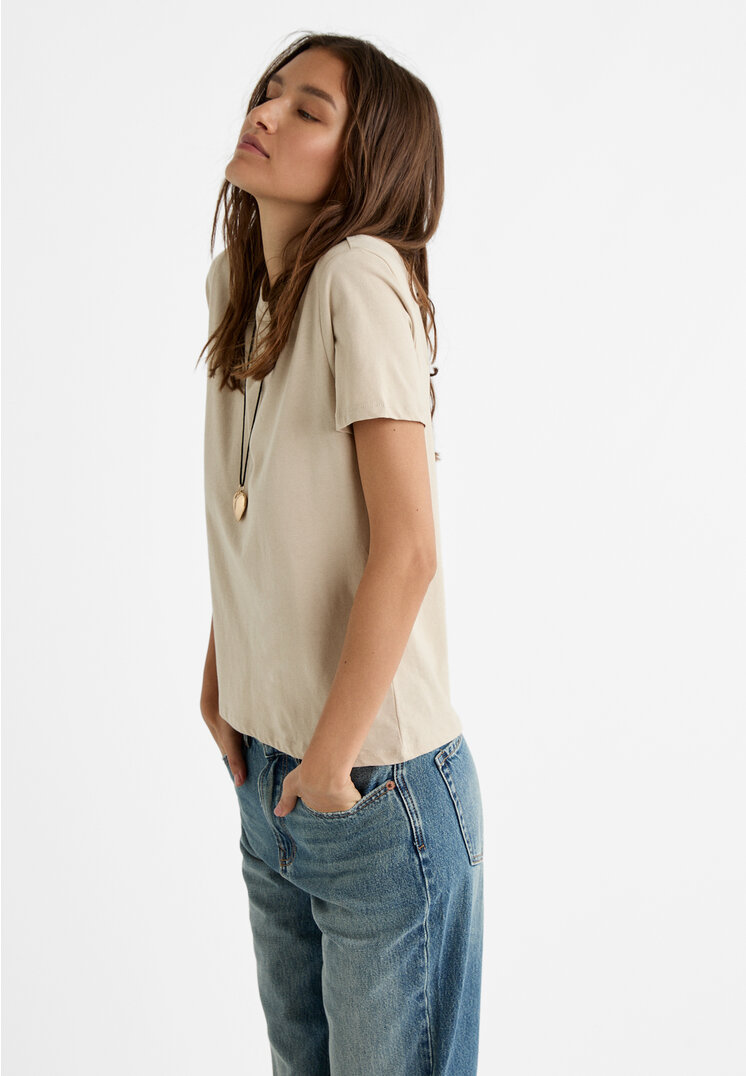 

Stradivarius Basic T-Shirt Steingrau M