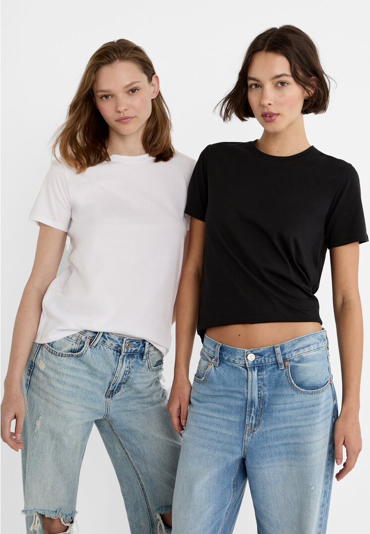

Stradivarius Doppelpack Basic-T-Shirts Weiß L