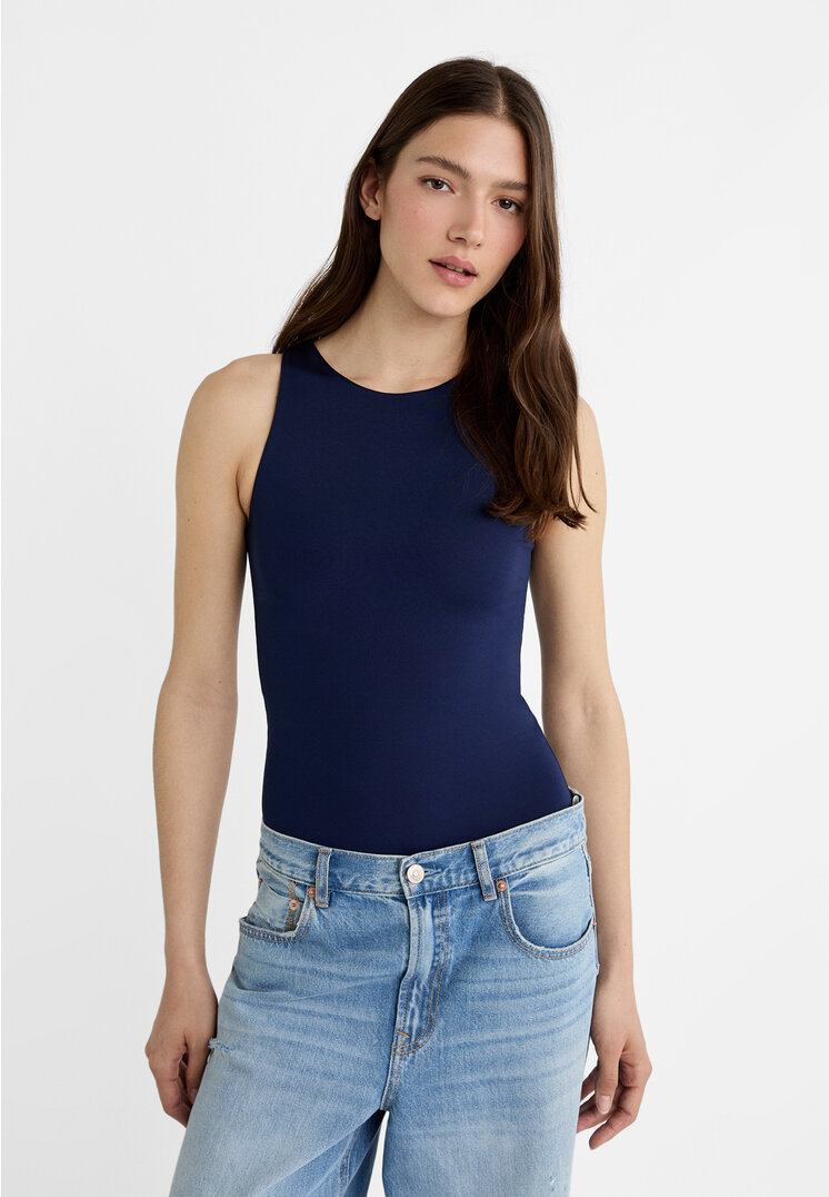 

Stradivarius Neckholder-Body aus Polyamid Marineblau S