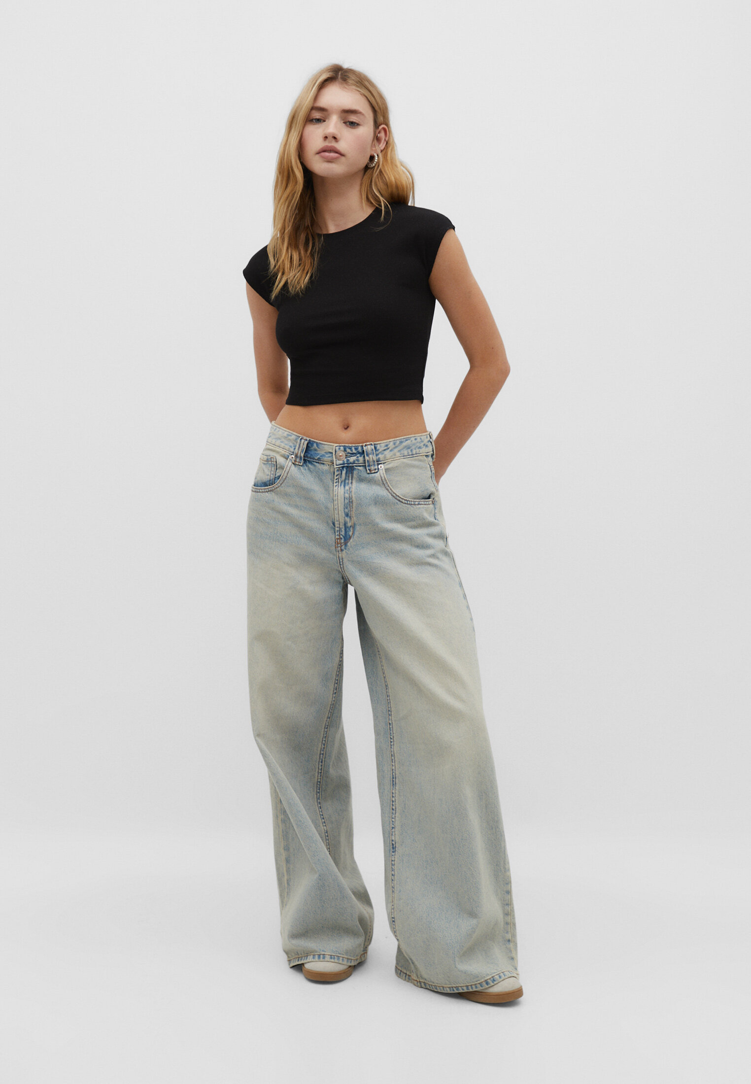 Crop top met korte mouw 2 pack Mode voor dames Stradivarius