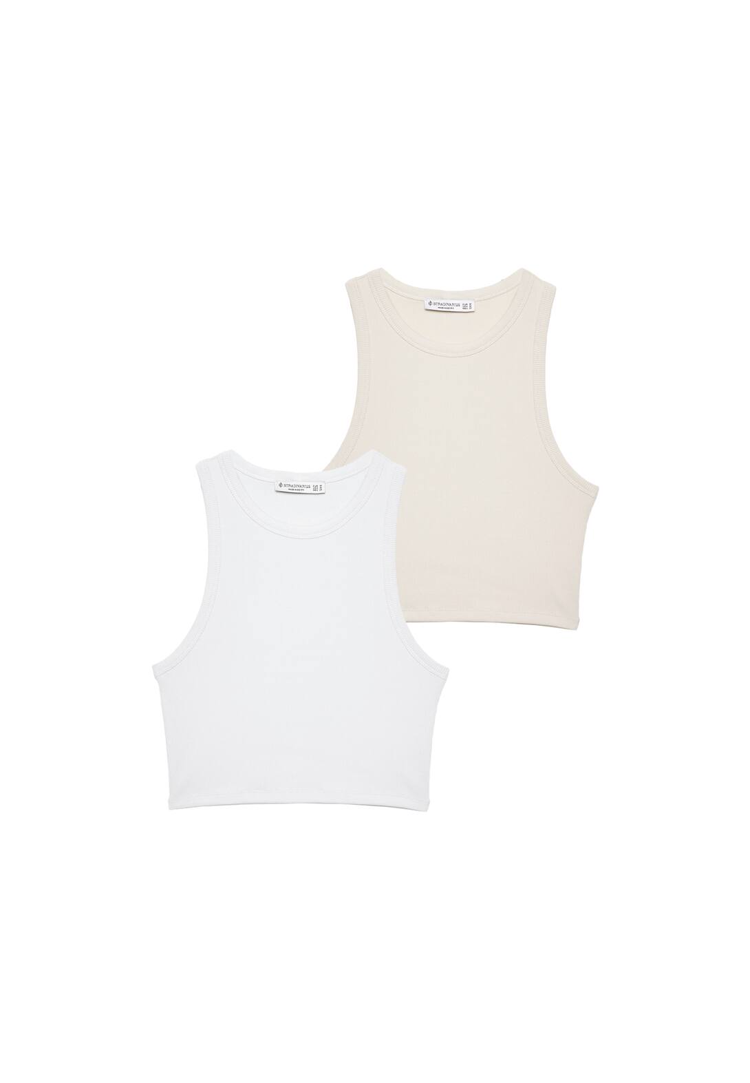 Pack of 2 basic ribbed crop tops