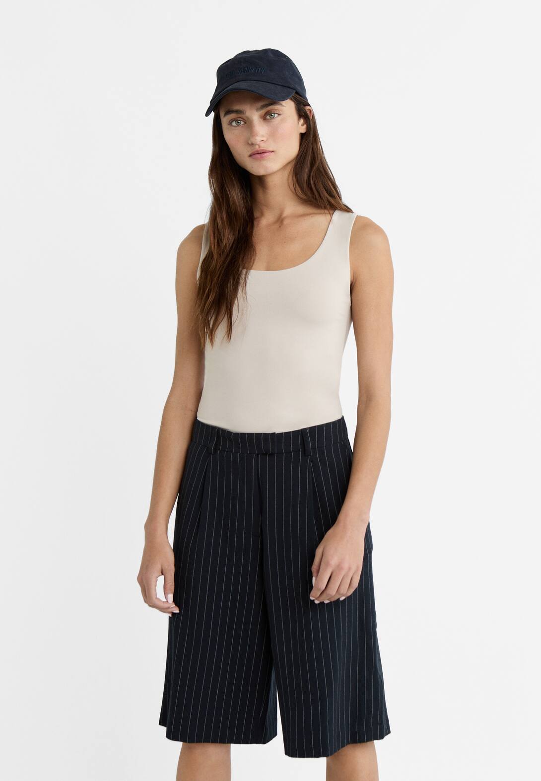 Polyamide tank top with wide straps