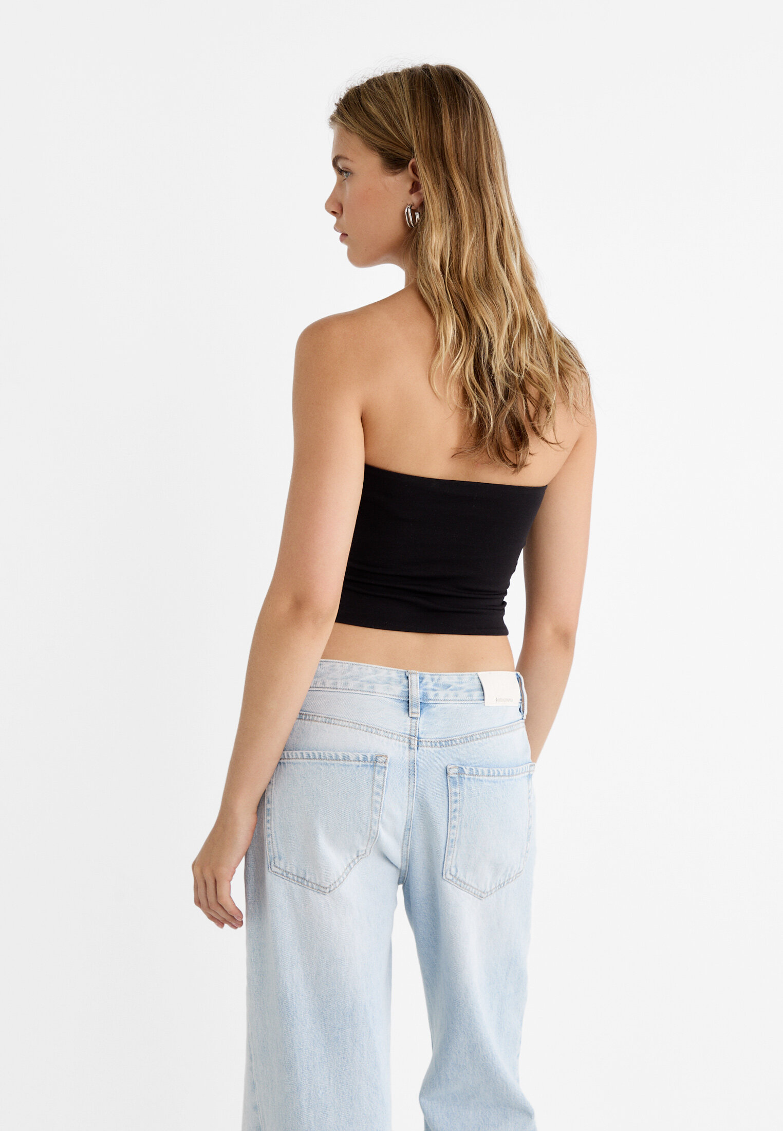 Top bandeau blanco outlet stradivarius