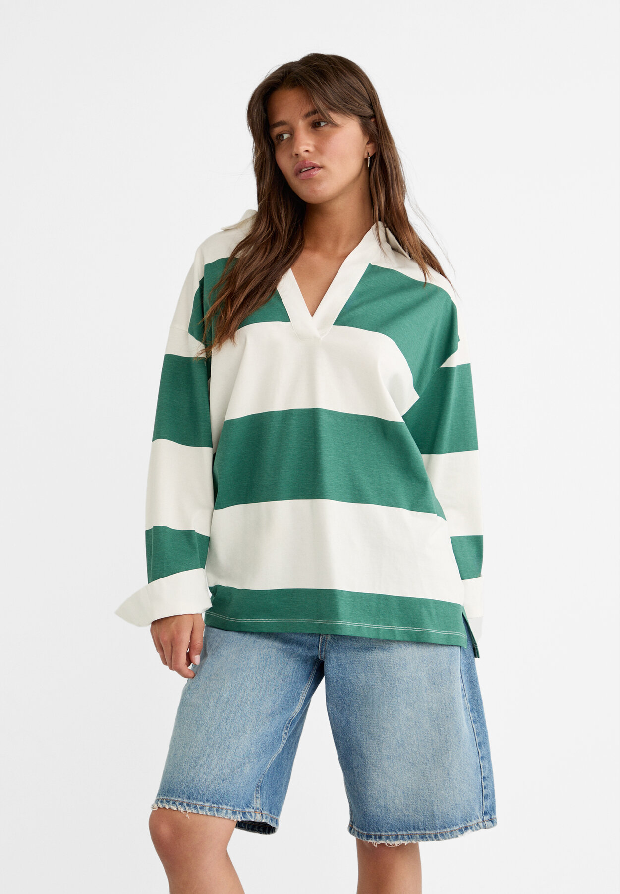 Camisetas basicas mujer manga larga online stradivarius