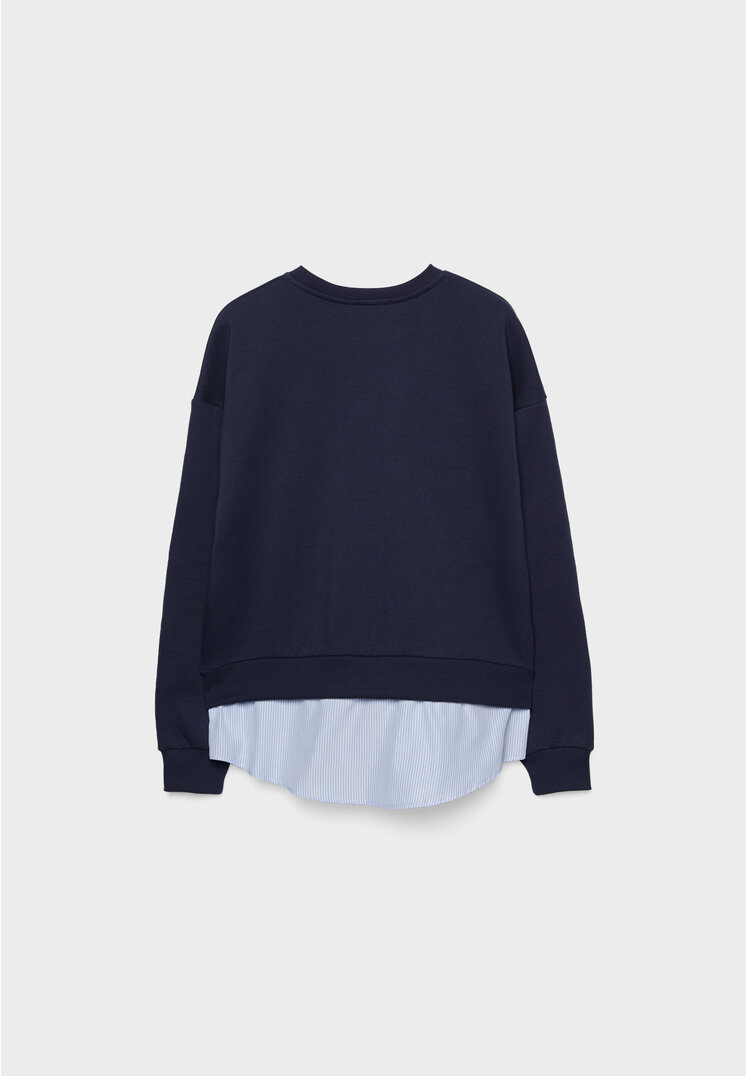 Loose And Comfortable Womens Embroidered Sweatshirts With Contrast
