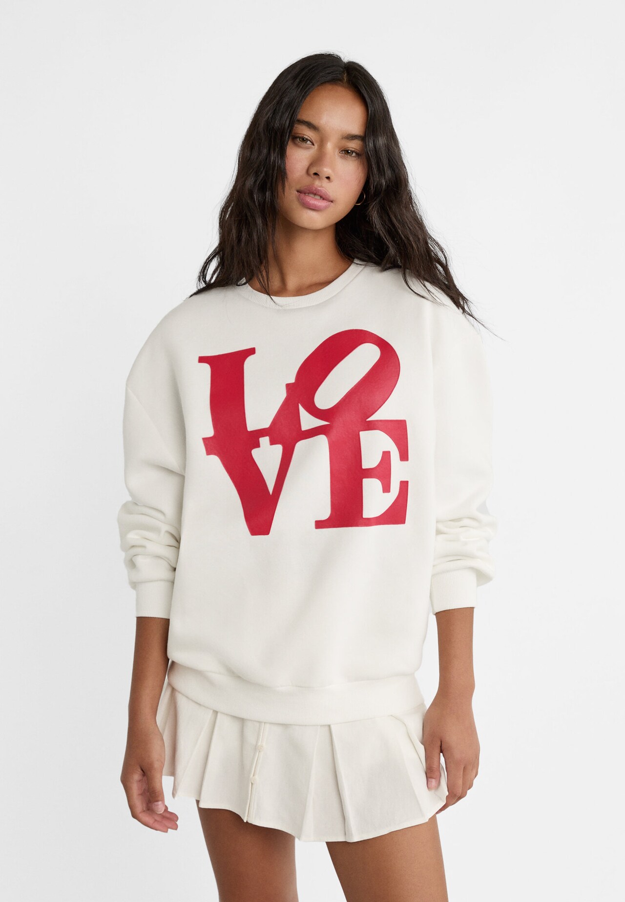 Sweatshirt com logótipo Love - Moda de mulher