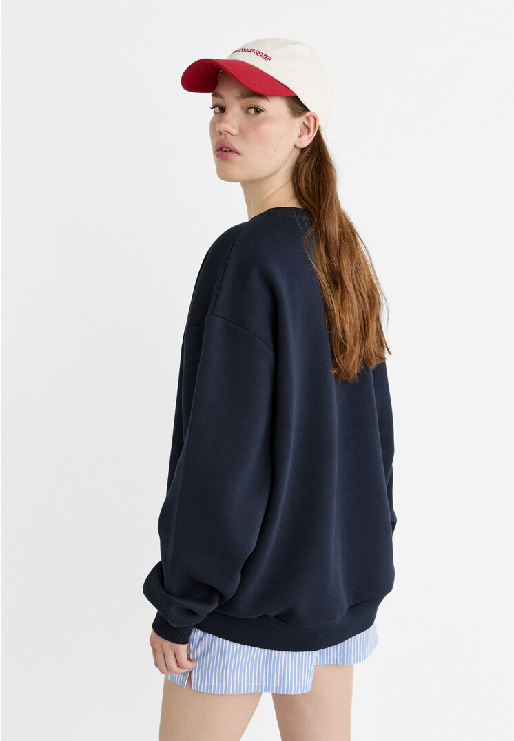 Stradivarius Love license sweatshirt  Navy blue S