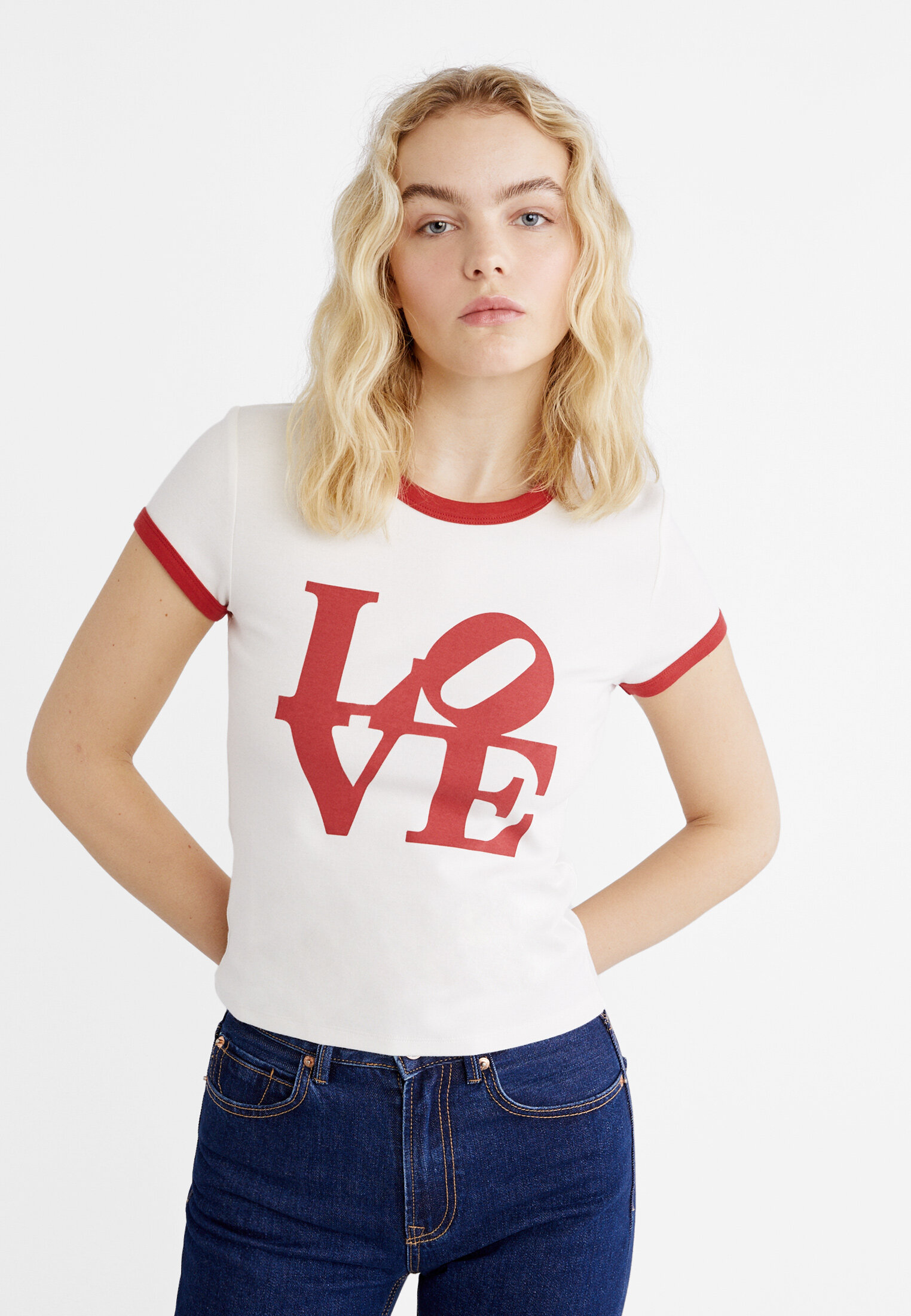 Love T shirt Women s fashion Stradivarius United States