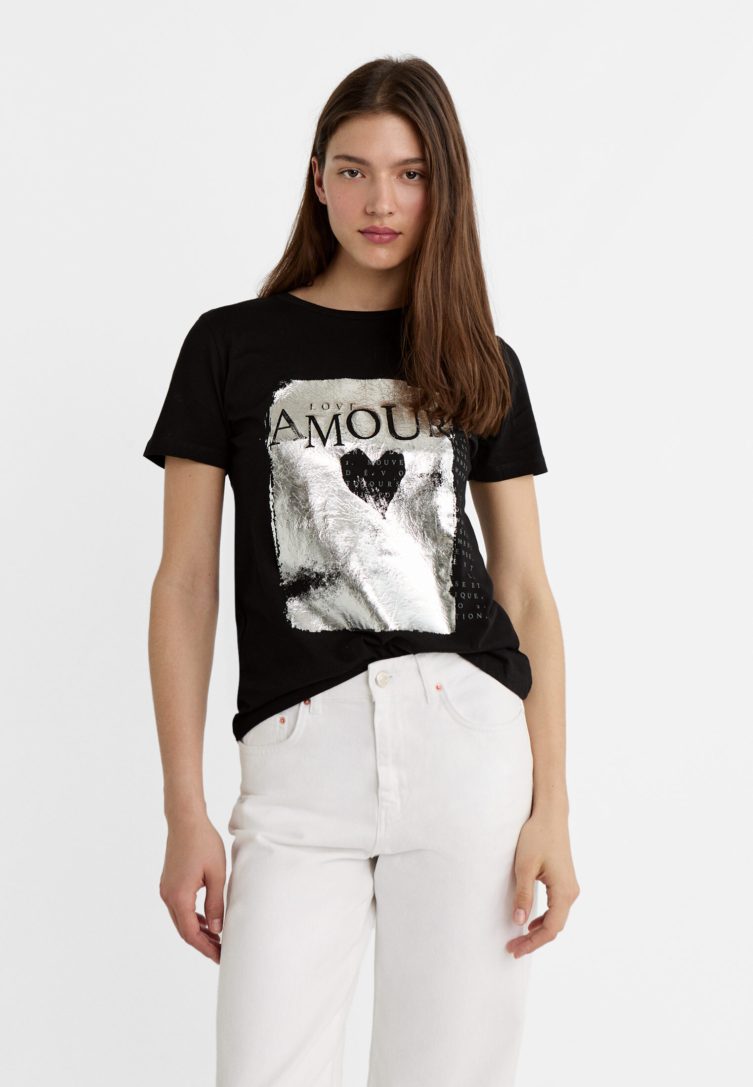 Tee shirt femme stradivarius sale