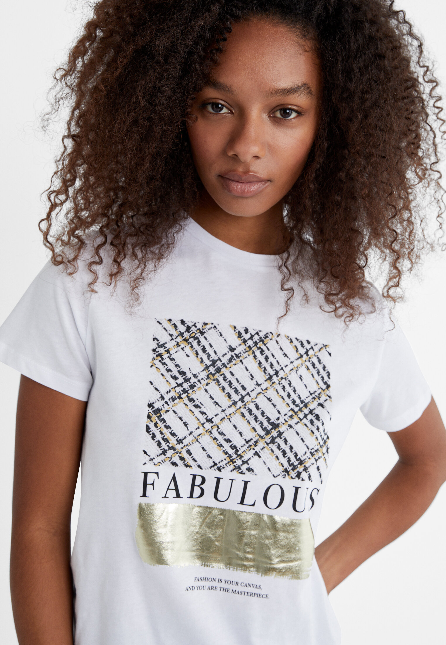 T shirt imprim brillant Mode femme Stradivarius Worldwide