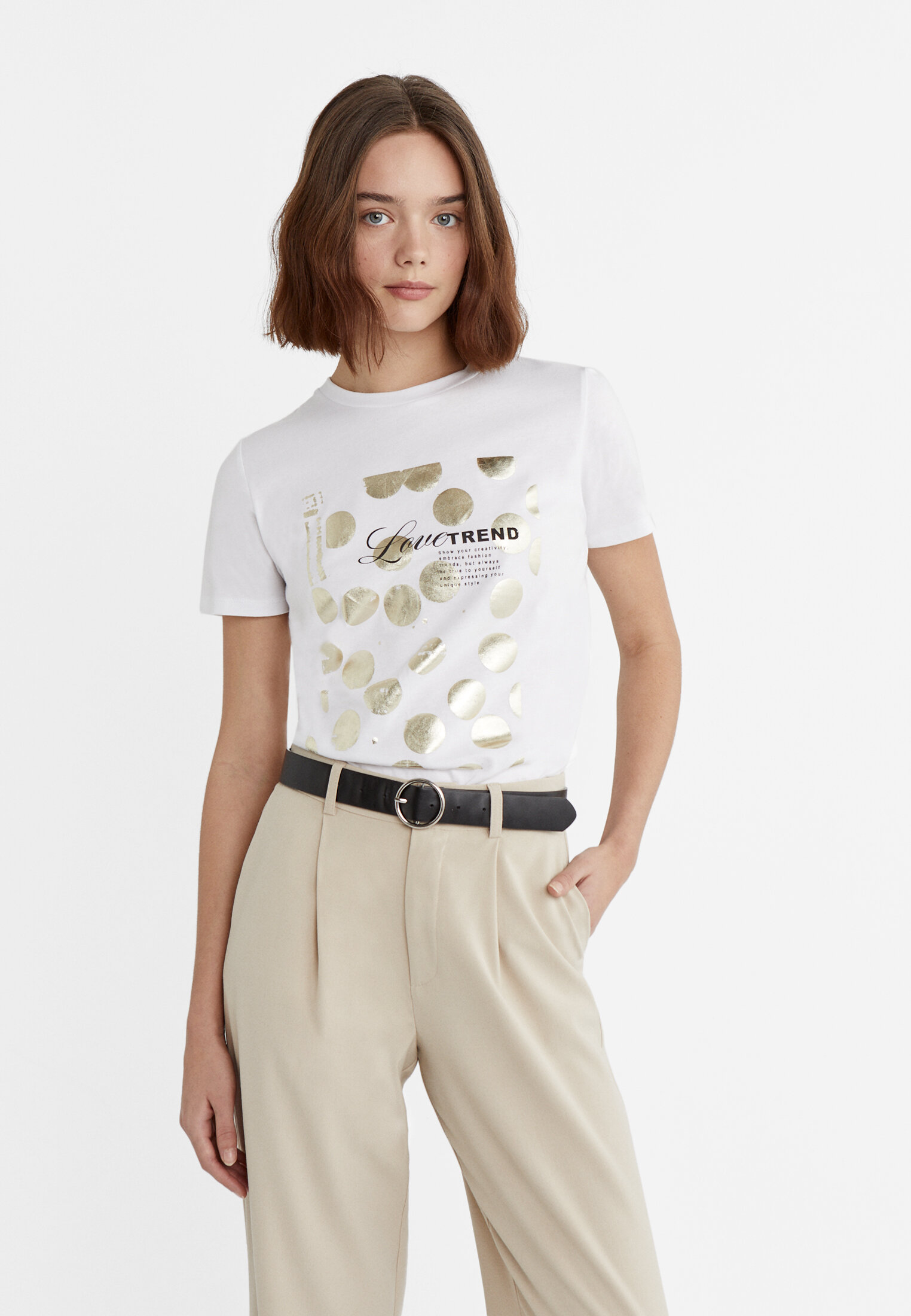 Camiseta ac cheap dc mujer stradivarius