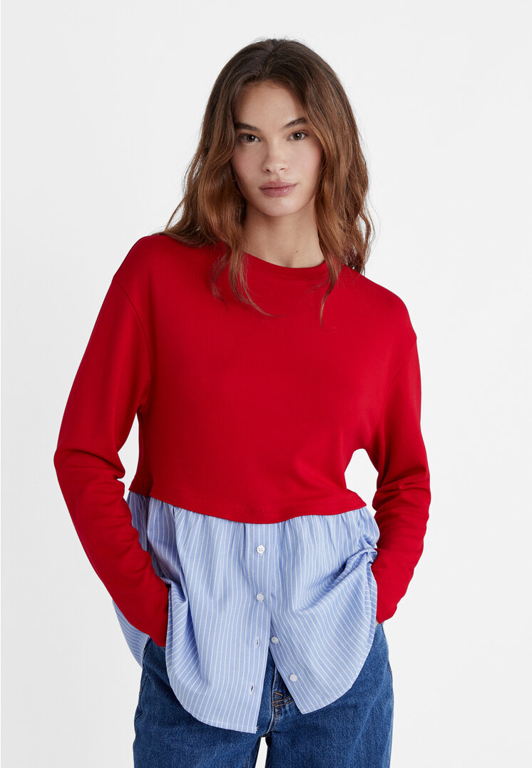 

Stradivarius Kombiniertes Shirt Rot L