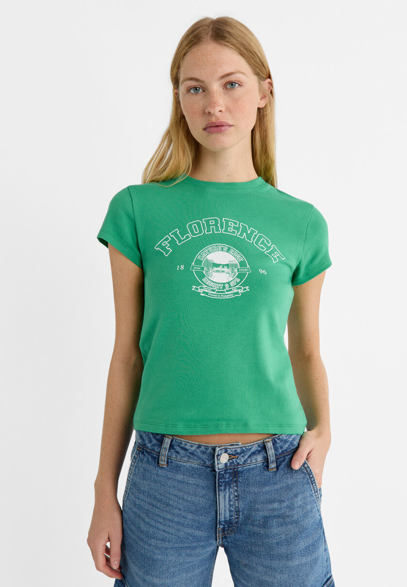 Kropsnær T-shirt med print