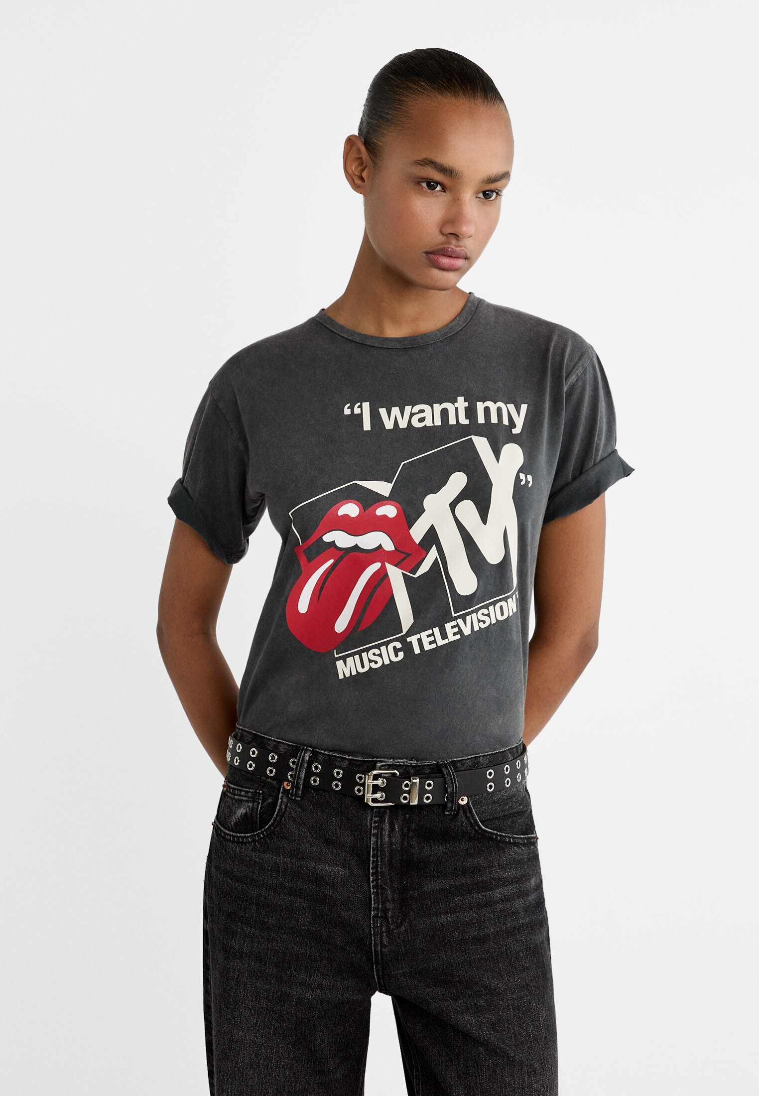 Camiseta rolling stones store mujer stradivarius