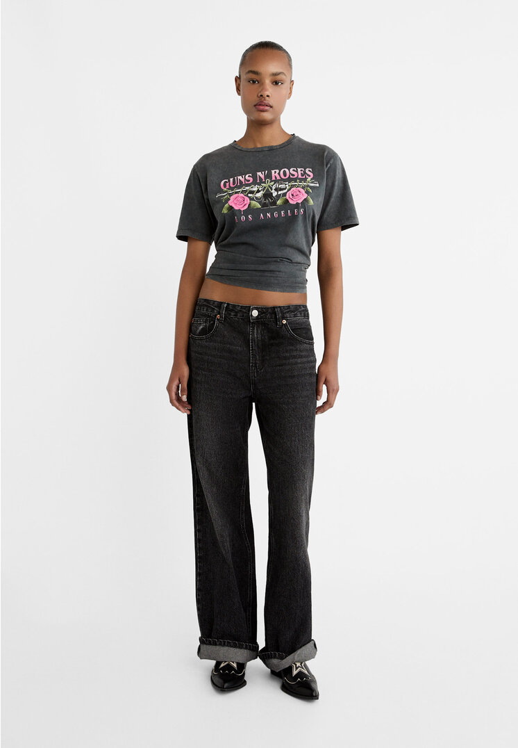 Stradivarius Guns N’ Roses T-shirt  Dark grey XS