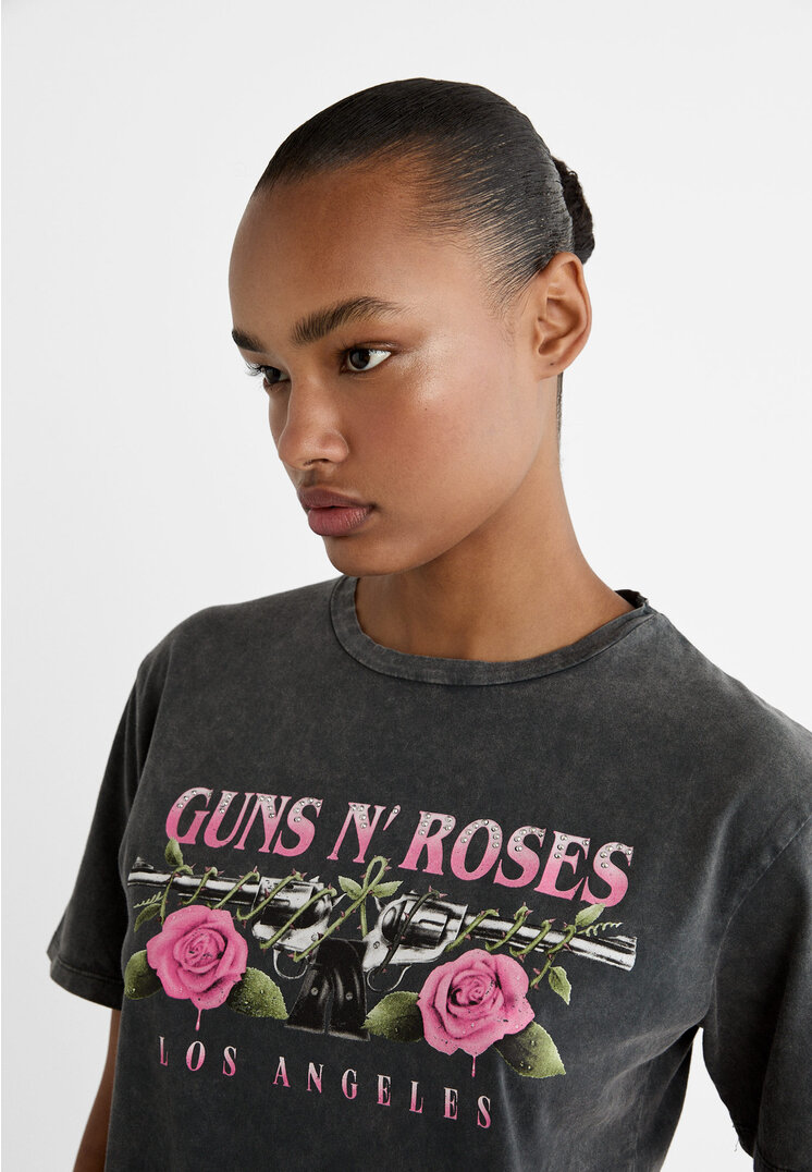 Stradivarius Guns N’ Roses T-shirt  Dark grey XS