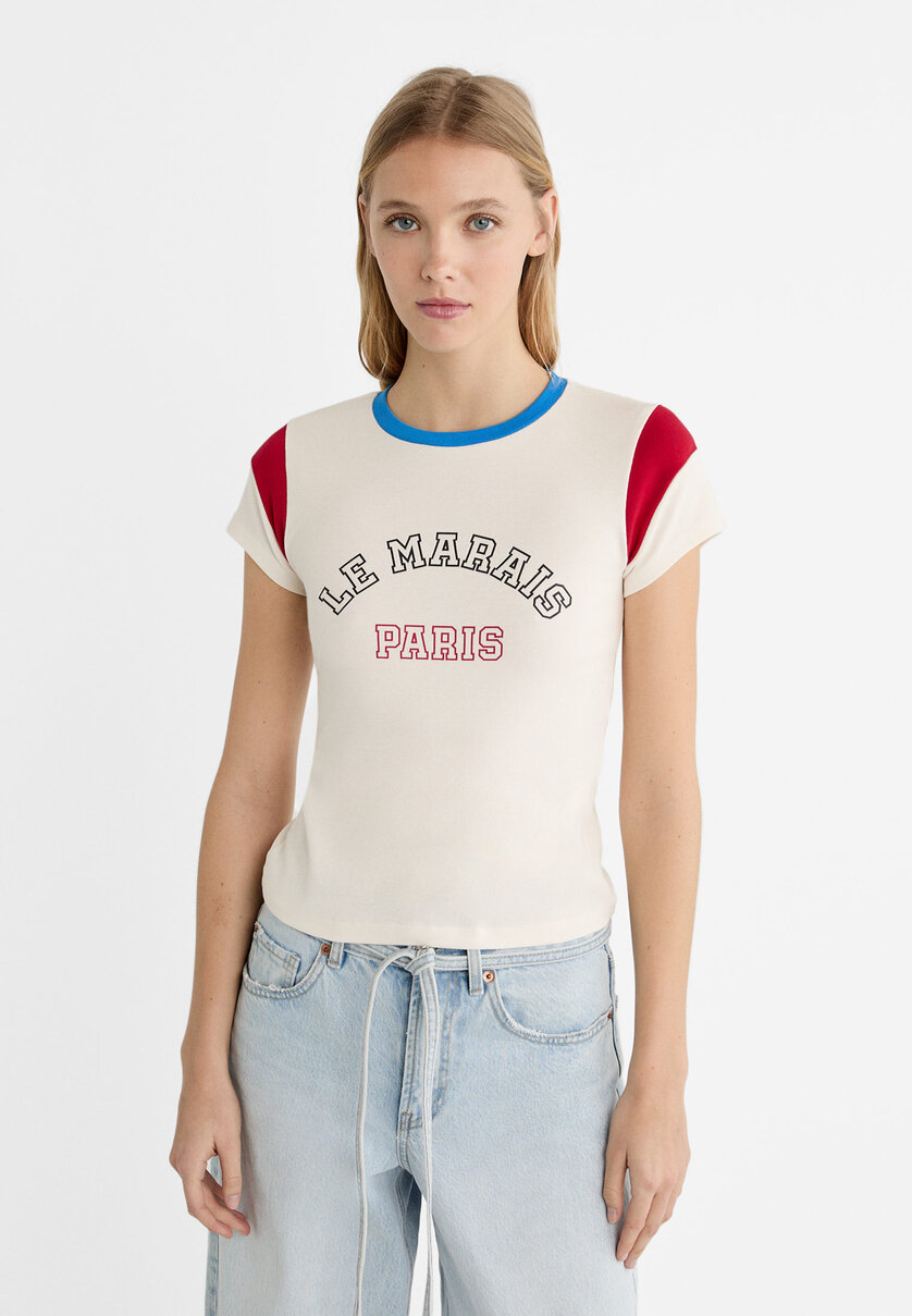 T-shirt med Le Marais-print