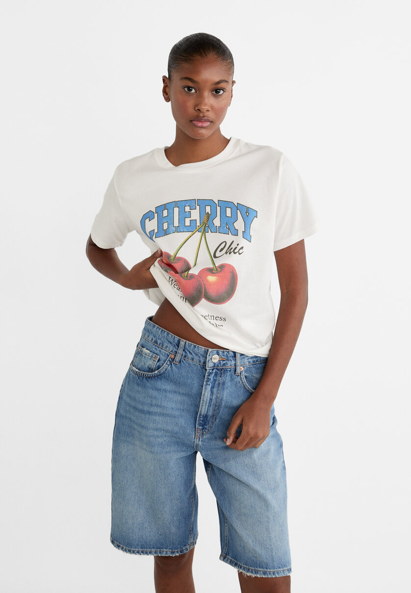 T-shirt med frugtprint