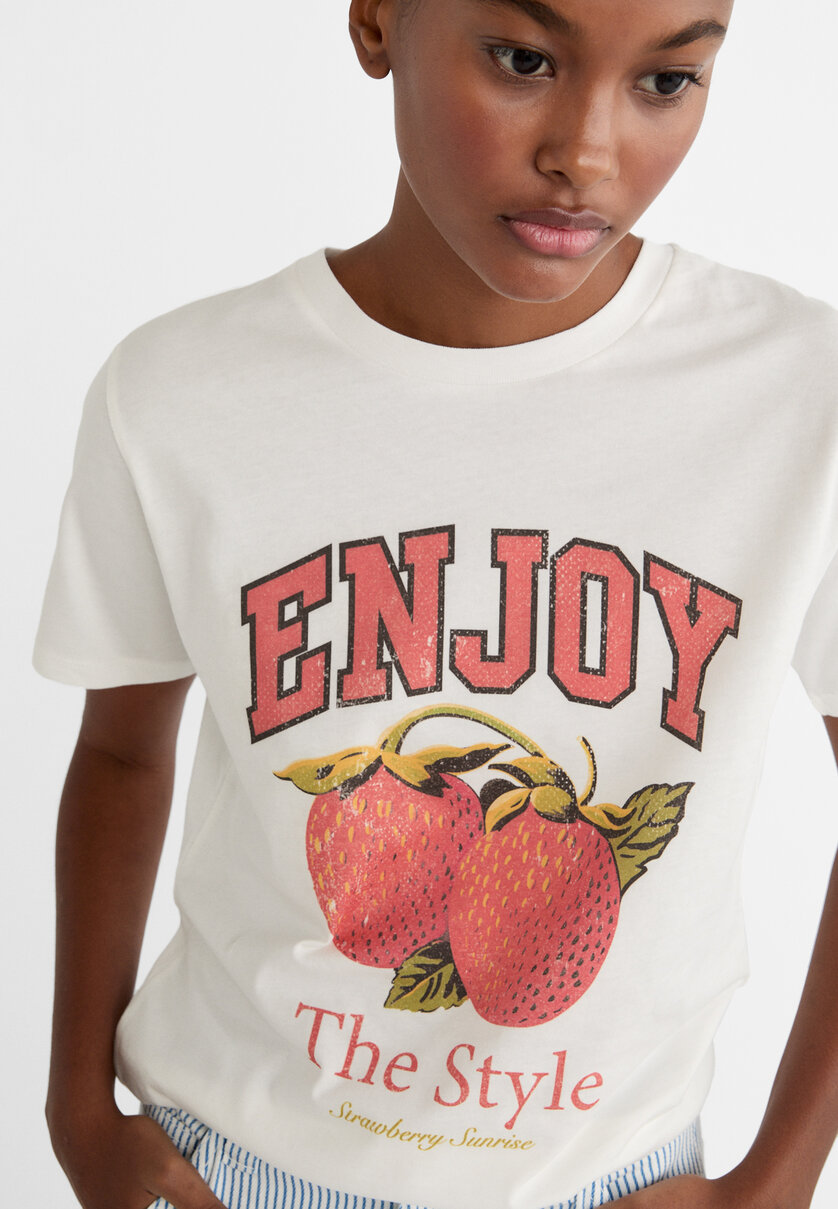 T-shirt med frugtprint
