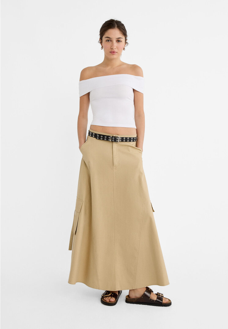 Stradivarius Off-the-shoulder top  White L