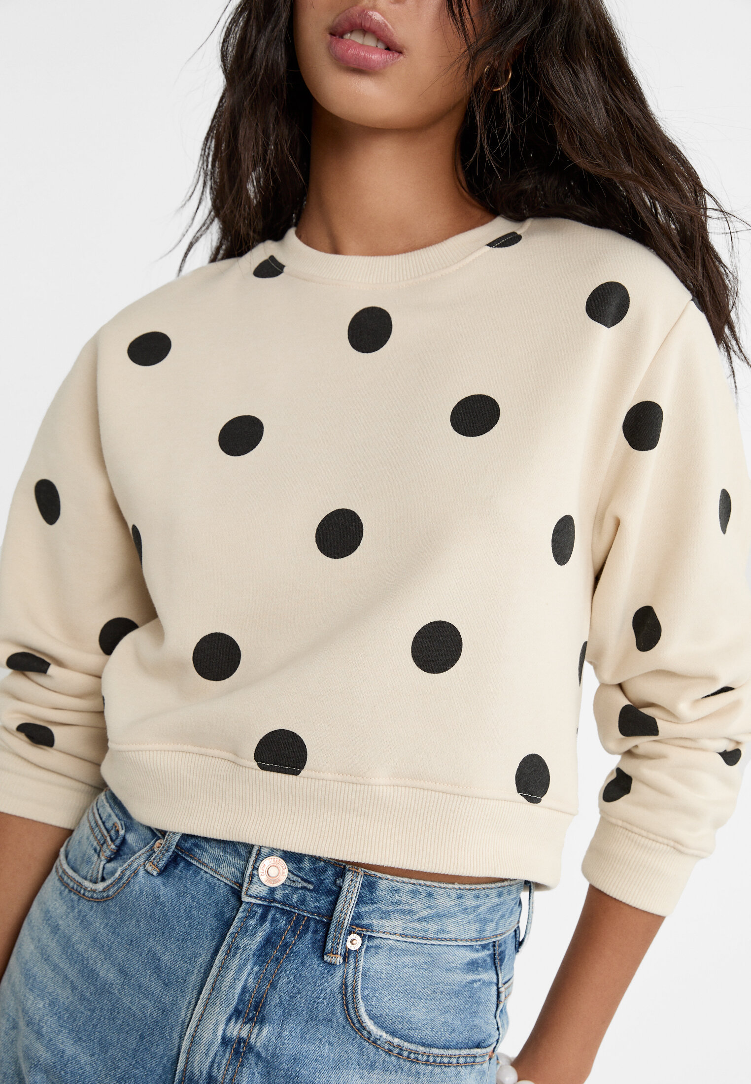 Polka dot sweatshirt discount womens