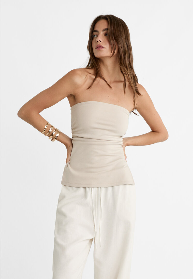 

Stradivarius Top bandeau z rozcięciami po bokach Szary L
