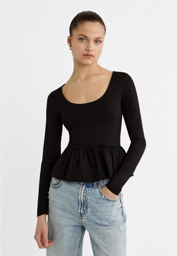 

Stradivarius Kombiniertes Ballerina-Shirt Schwarz XS