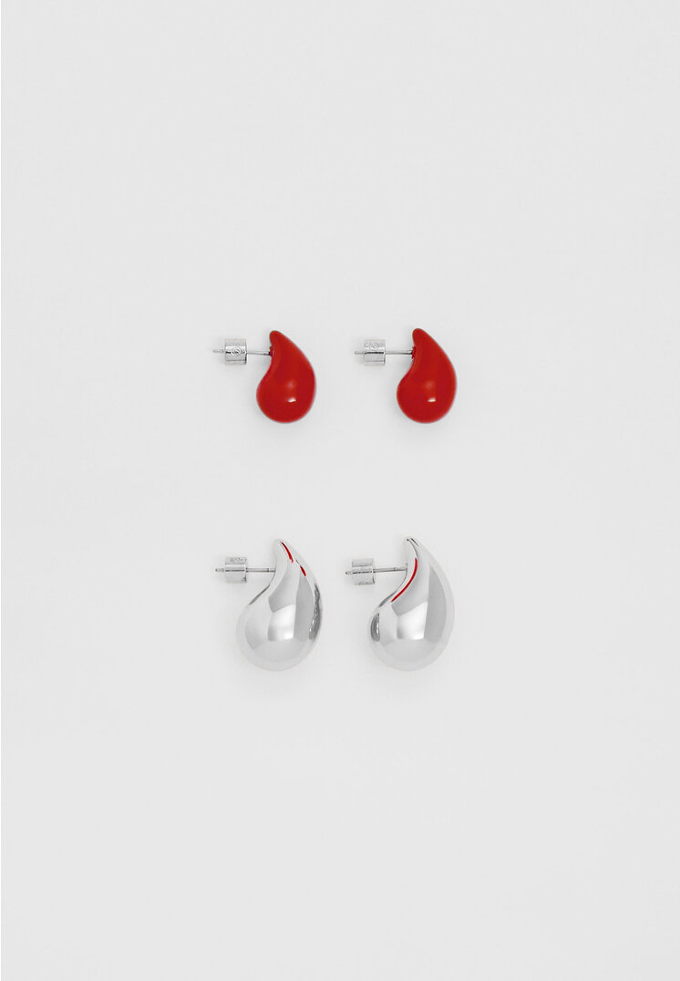 

Stradivarius Ohrringe in Tropfenform Rot OS