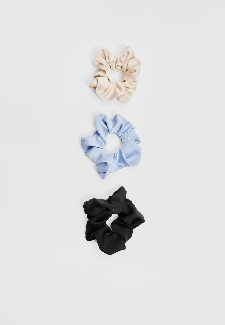 Stradivarius 3er-Pack Haargummis Himmelblau OS