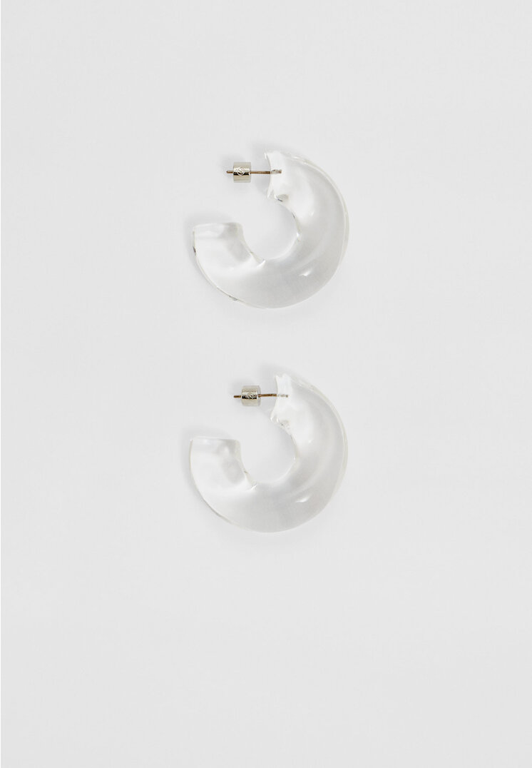 

Stradivarius Duże kolczyki koła PRZEZROCZYSTY M