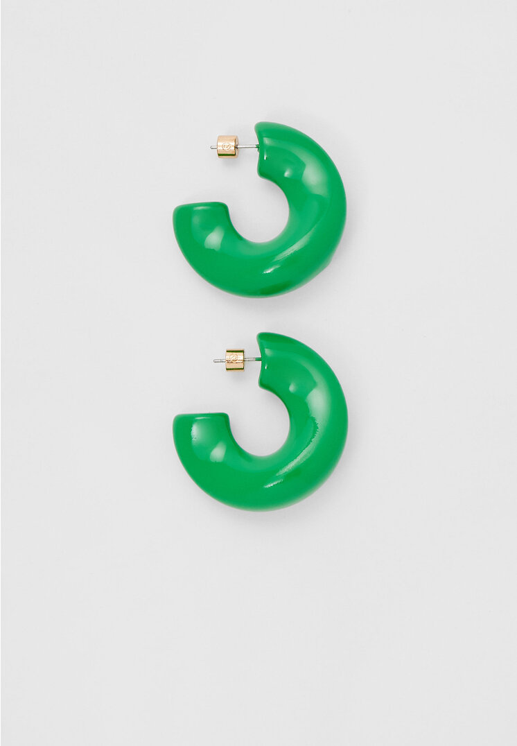 

Stradivarius Große Ohrstecker in Reifenform Grün OS