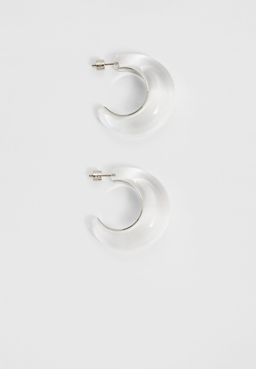 Boucles d’oreilles anneaux transparents
