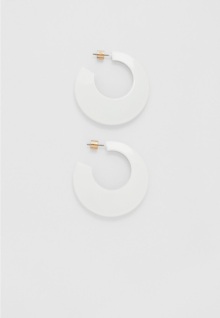 

Stradivarius Große Creolenstecker Weiß OS