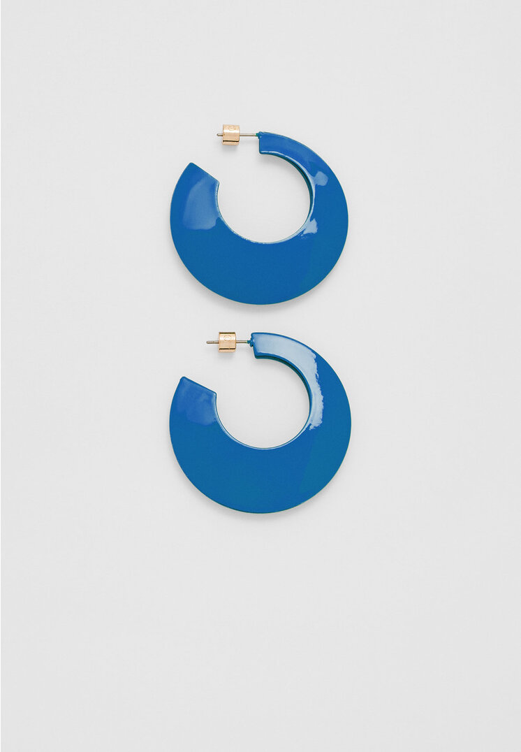 Stradivarius Große Creolenstecker Blau OS