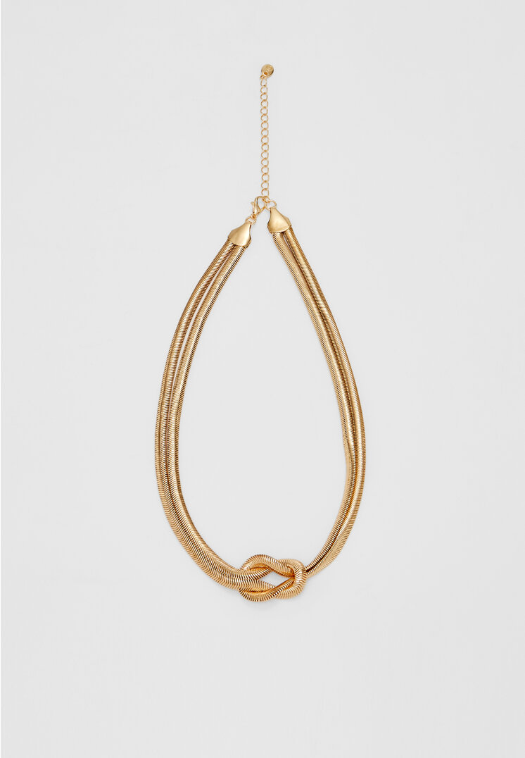 Stradivarius Halskette mit Schlange und Knoten Goldfarben OS