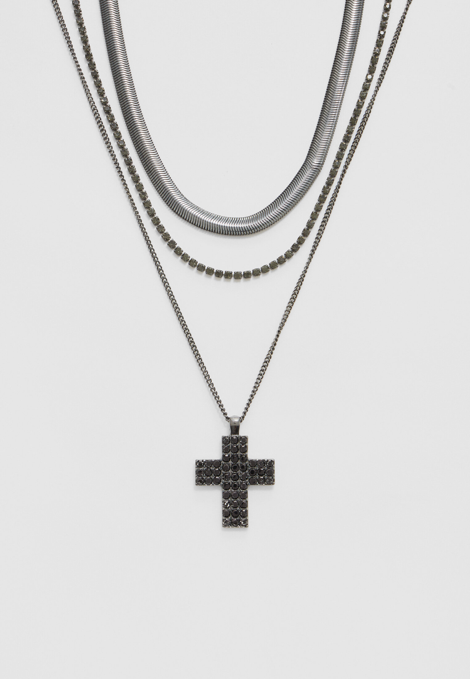 Set of 3 charm and cross necklaces - Women's fashion | Stradivarius